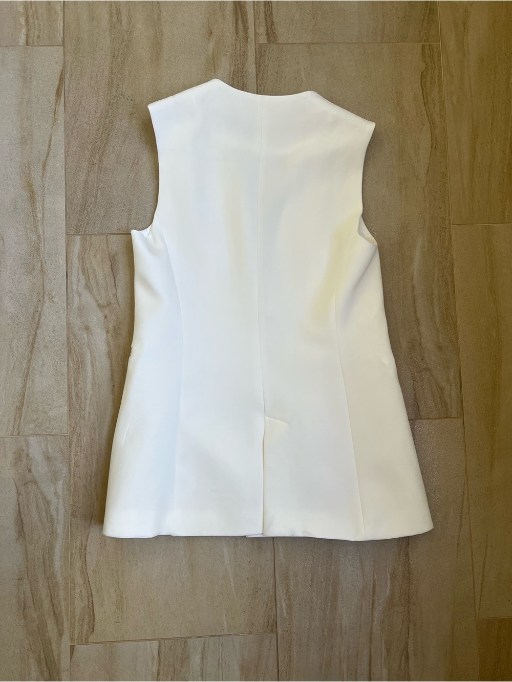 Zara Cream Sleeveless Longline Vest - Picture 6 of 7